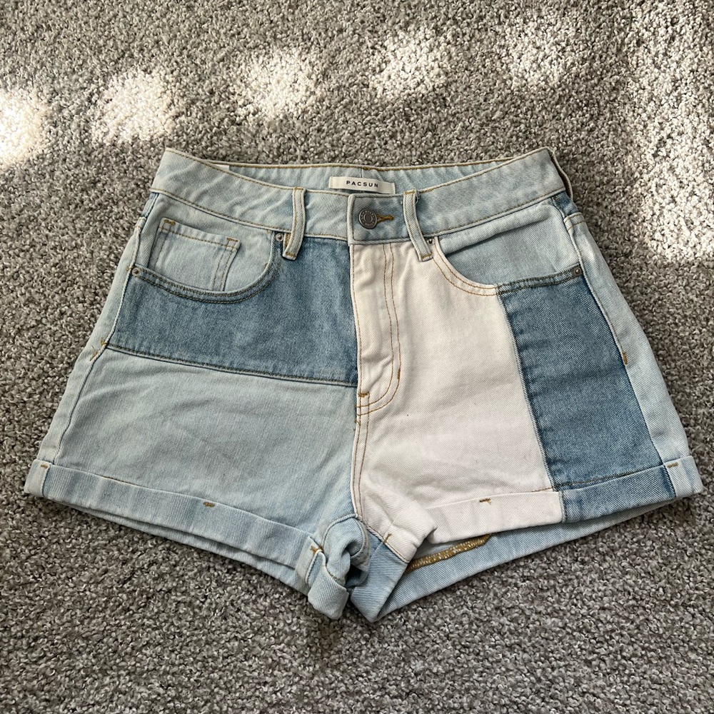 Pacsun patchwork denim shorts